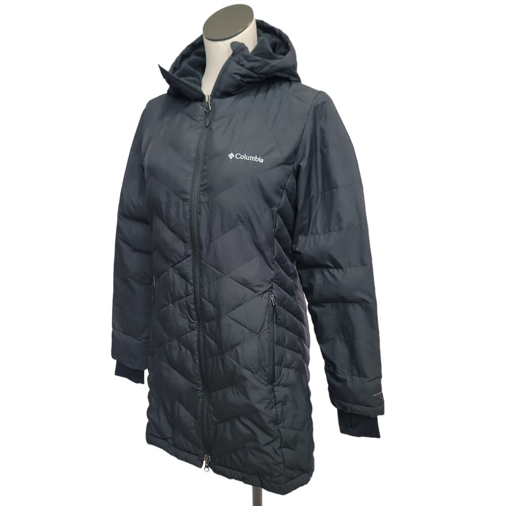 Columbia Long Quilted Hooded Puffer Coat Black